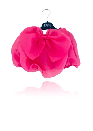 DOLLY WORLD BIG BOW PUFF BALLOON ORGANZA SKIRT barbiepink