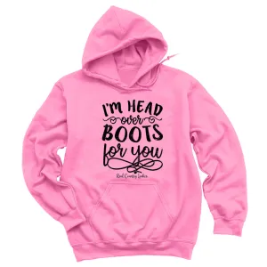 I'm Head Over Boots For You Black Print Hoodies & Long Sleeves