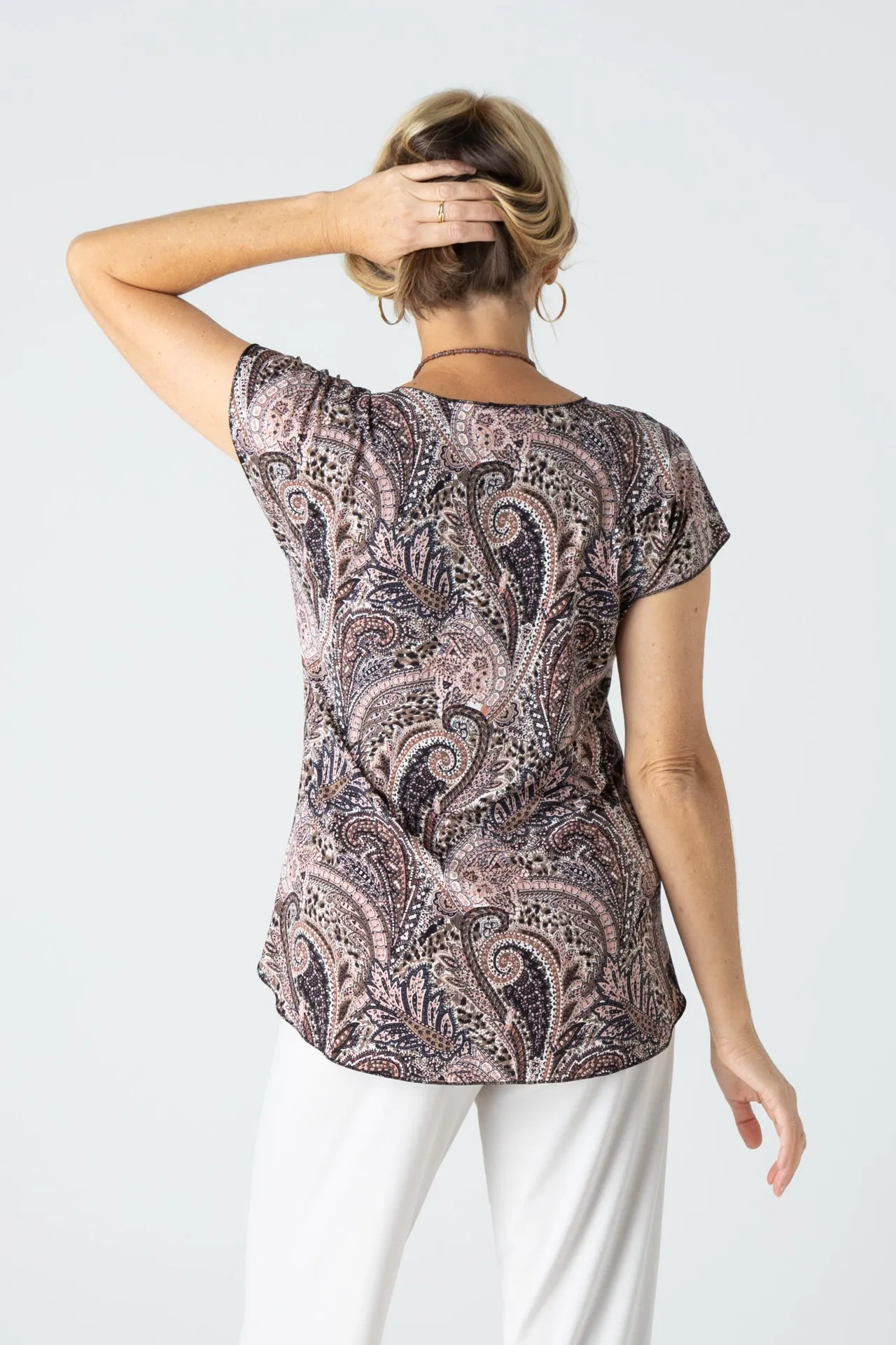 Musk Print Short Sleeve Jersey Top