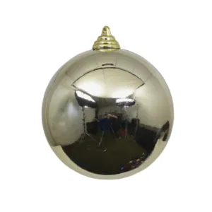 Platinum Shiny Ball Ornament, 4"