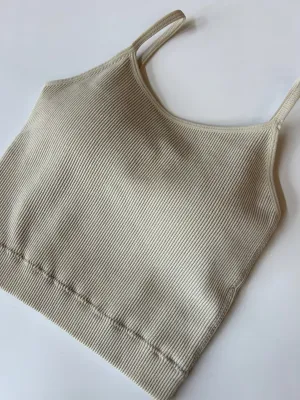 Ribbed Seamless Cami - Beige