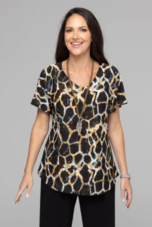 Rockpool Print Longer Sleeve Jersey Top